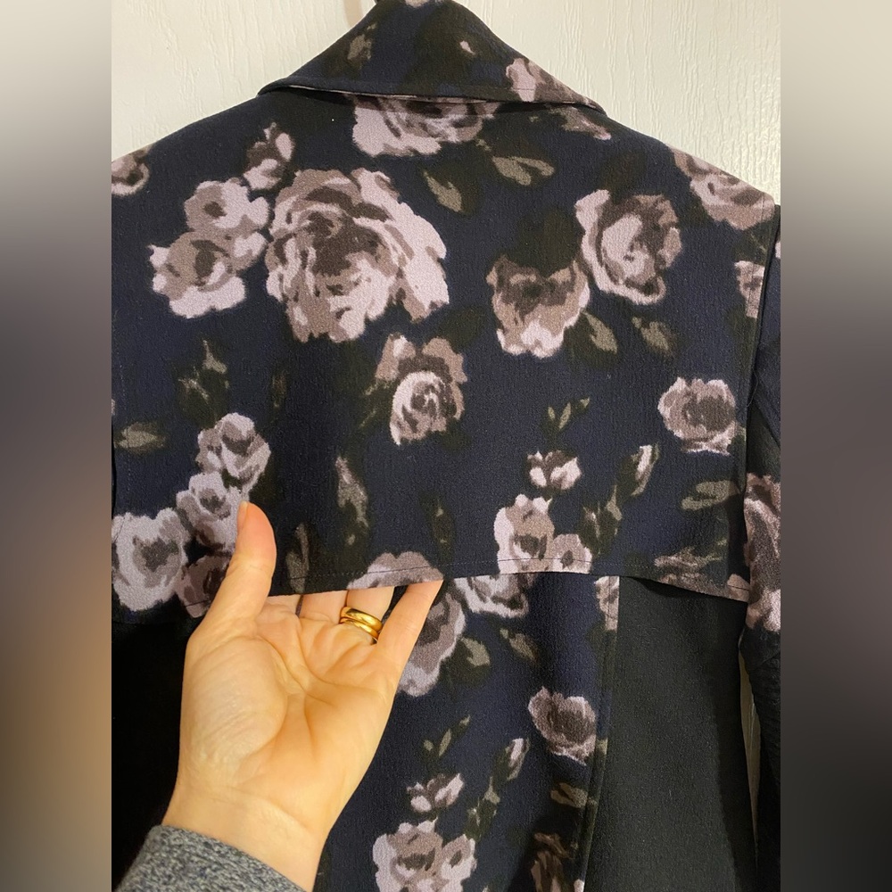 Aritzia Wilfred Montesson Dark Floral Motorcycle Biker Jacket Purple Size 0 - Picture 12 of 16